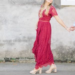 Maxi Dress - Wine Red